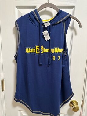 Disney Sleeveless Hooded Tank Top in Blue and Yellow - Walt Disney World
